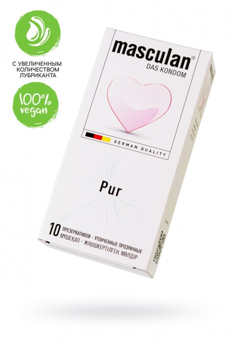 324 ПРЕЗЕРВАТИВЫ MASCULAN PUR № 10 УТОНЧЕННЫЕ, 18,5 СМ, 5.3 СМ, 10 ШТ.